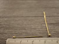 Korupiikki tasapää, 25x0.5mm, kulta, 100kpl