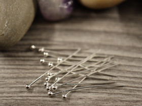 Korupiikki pallopää, 22-25x0.5mm, kirkashopea, n.100kpl