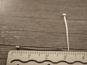 Korupiikki pallopää, 22-25x0.5mm, kirkashopea, n.100kpl