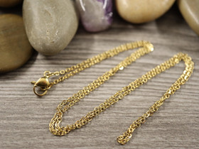 Ankkuriketju/valmisketju, 2x1.5x0.4mm/ 45cm, PVD/ kulta/rst, 1kpl