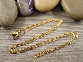 Ankkuriketju/valmisketju, 2x1.5x0.3mm / 45cm, PVD/ 18K/kulta/rst, 1kpl