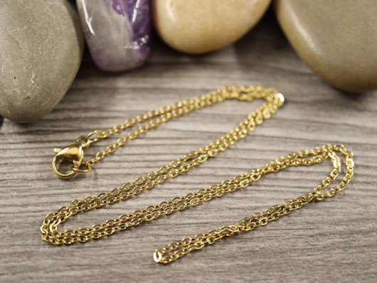 Ankkuriketju/valmisketju, 2x1.5x0.3mm / 45cm, PVD/ 18K/kulta/rst, 1kpl