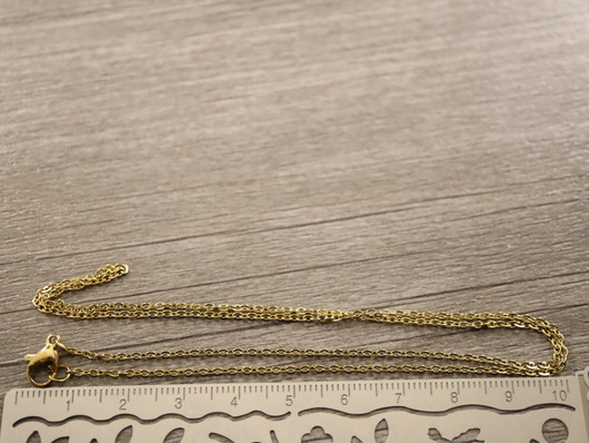 Ankkuriketju/valmisketju, 2x1.5x0.3mm / 45cm, PVD/ 18K/kulta/rst, 1kpl