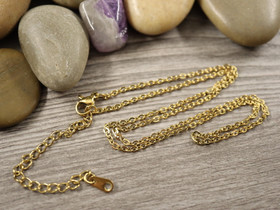 Ankkuriketju/valmisketju, 2.8x2x0.4mm/ 40+10cm, PVD kulta/rst, 1kpl