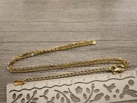 Ankkuriketju/valmisketju, 2.8x2x0.4mm/ 40+10cm, PVD kulta/rst, 1kpl