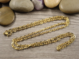 Ankkuriketju/valmisketju, 3.1x4.3x0.3mm/ 60cm, PVD kulta/rst, 1kpl