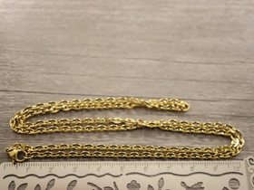 Ankkuriketju/valmisketju, 3.1x4.3x0.3mm/ 60cm, PVD kulta/rst, 1kpl