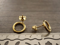 Korvakorutappi ympyrä, 12x11mm, kulta/rst, 1pari