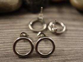 Korvakorutappi ympyrä+lukko, 12x11mm, rst, 1pari