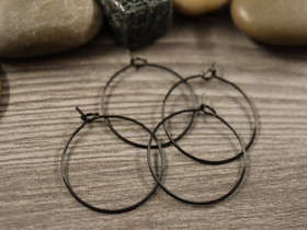 Korvakorurengas, 25x0.7mm, musta/rst, 1pari