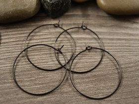 Korvakorurengas, 30x0.7mm, musta/rst, 1pari