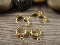 Korvakorurengas lenkillä, 11x3mm, 24K/kulta/rst, 1pari