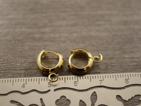 Korvakorurengas lenkillä huggie, 11x3mm, 24K/kulta/rst, 1pari