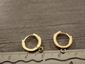 Korvakorurengas lenkillä, 13x2.5mm, 24K/ kulta/rst, 1pari
