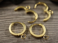 Korvakorurengas lenkillä, 12x2mm, 18K/vaaleakulta, 1pari