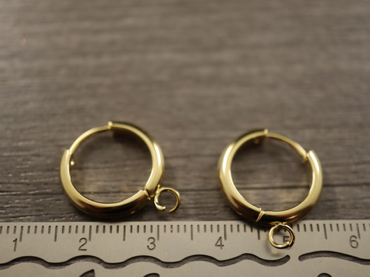 Korvakorurengas huggie, 16x3mm, kulta/rst, 1pari