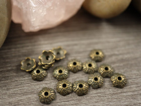 Helmihattu kukka, 6mm, pronssi, 20kpl