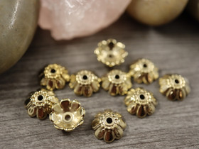 Helmihattu kukka, 10x3.5mm, vaaleakulta, 20kpl