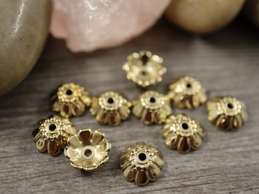 Helmihattu kukka, 10x3.5mm, vaaleakulta, 20kpl