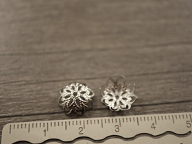 Helmihattu kukka, 10x4mm, kromi, 20kpl