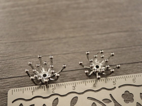 Helmihattu kukka, 15x16x6mm, kromi, 5kpl