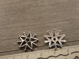 Helmihattu kukka, 16mm, kromi, 20kpl