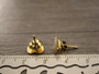 Korvakorutappi+lukko sydän, 8x10mm, kulta/rst, 1pari