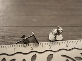 Korvakorutappi+lukko sydän, 8x10mm, rst, 1pari