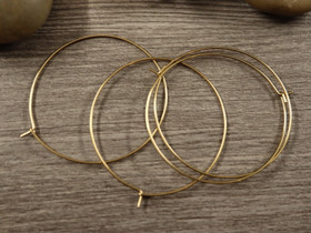 Korvakorurengas 40x0.7mm, 18K/kulta/rst, 1pari