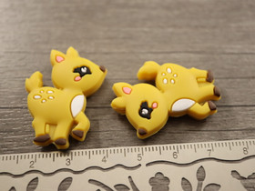 Silikonihelmi peura, 30x20mm, keltainen, 1kpl