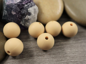 Silikonihelmi, 12mm, beige, 1kpl