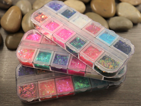 Glitter rasia 13x5x1.5cm, mix setti, 1kpl