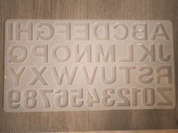 Silikonimuotti kirjaimet ja numerot, 360x194x10mm, 1kpl