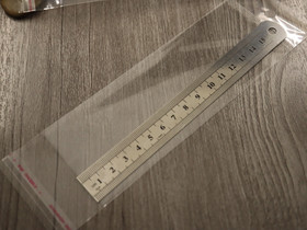 Sellofaanipussi reiällä, 21.5x6cm, kirkas, 1kpl