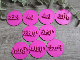 Leimasinmuotti voimasanat ja tekstit, 40mm, 1kpl