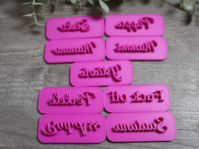 Leimasinmuotti voimasanat ja tekstit, 70mm, 1kpl