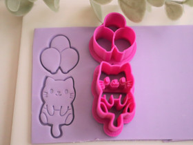 Muottisetti kissa ja ilmapallot 60mm, 1setti