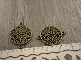 Ympyräriipus/ linkki, 24x18mm, pronssi, 1kpl