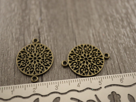 Ympyräriipus/ linkki, 24x18mm, pronssi, 1kpl