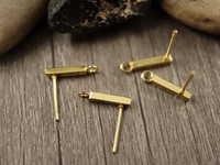 Korvakorutappi lenkillä, 13x3mm, 18K/kulta/rst, 1pari