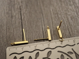 Korvakorutappi lenkillä palkki, 13x3mm, 18K/kulta/rst, 1pari