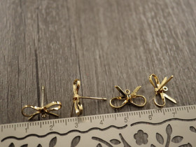 Korvakorutappi lenkillä rusetti, 16x18mm, 18K/kulta, 1pari