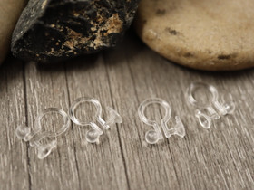 Korvakorutappi reiättömään korvaan, 12x9mm, kirkas, 10paria