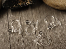 Korvakorutappi reiättömään korvaan, 12x10mm, kirkas, 10paria