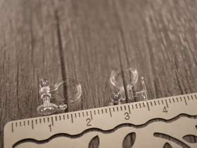 Korvakorutappi reiättömään korvaan, 12x10mm, kirkas, 10paria