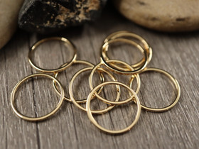 Linkki ympyrä 15x1mm, umpi, 18K/vaaleakulta, 10kpl