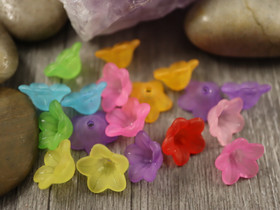 Akryylihelmi kukka, 7x13mm, mixsetti, 20kpl