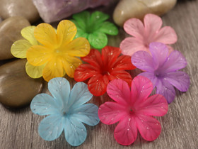 Akryylihelmi kukka, 30x8mm, mixsetti, 10kpl
