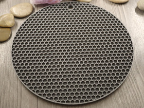 Silikonialusta pyöreä, 17x0.4cm, musta/harmaa, 1kpl