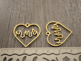 Sydänriipus, 24x25mm, 18K kulta/rst, 1kpl